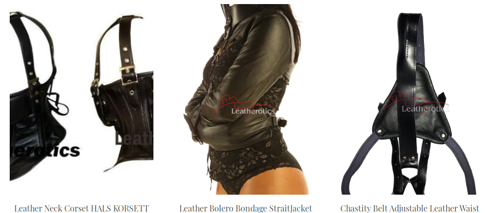 BDSM harness - Chastity belt, straitjacket and neck corset