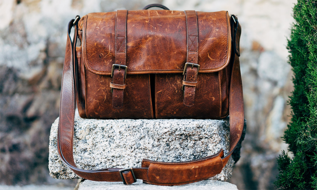 brown leather bag